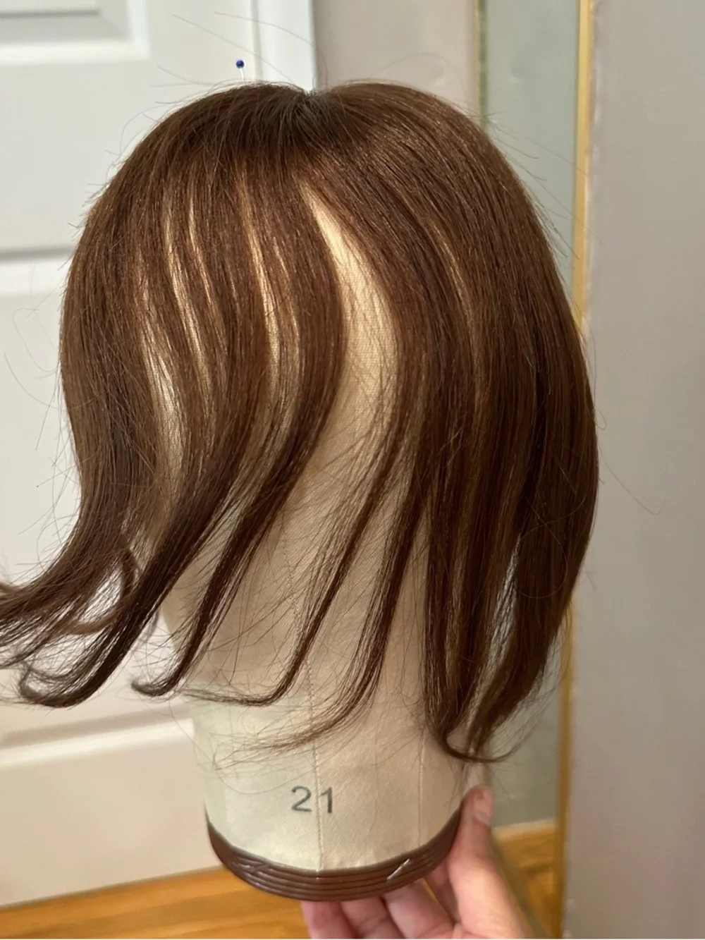 Hair Topper With Bangs 100% Human Hair - Medium Dark‎ Brown (4#) #TB9